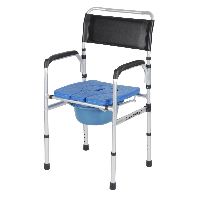 In hoogte verstelbare opvouwbare commode