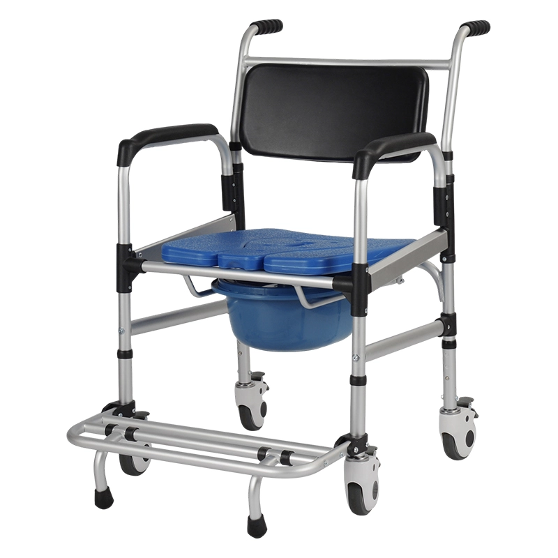 Zachte rugleuning transfer commode stoel